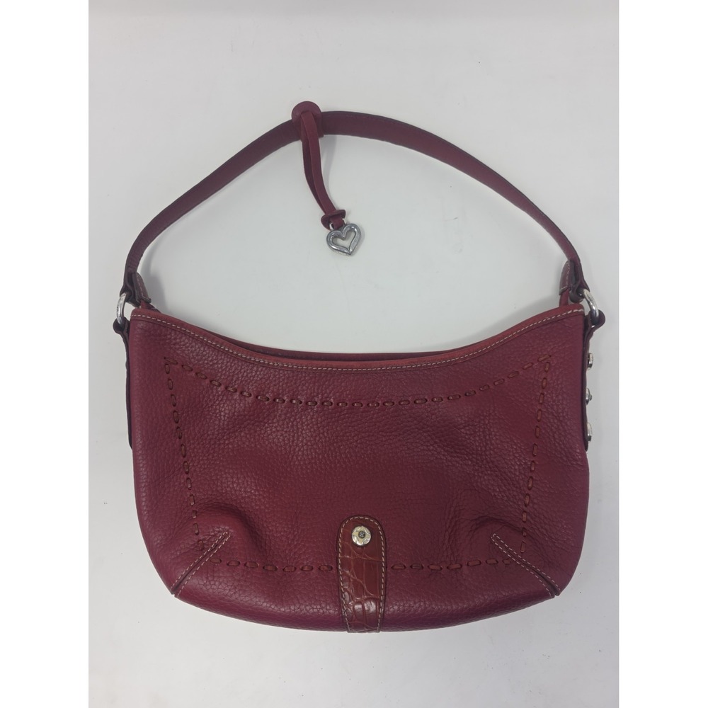 Vintage Brighton Burgundy Genuine Leather Shoulder Bag Fall Western Chic Classy